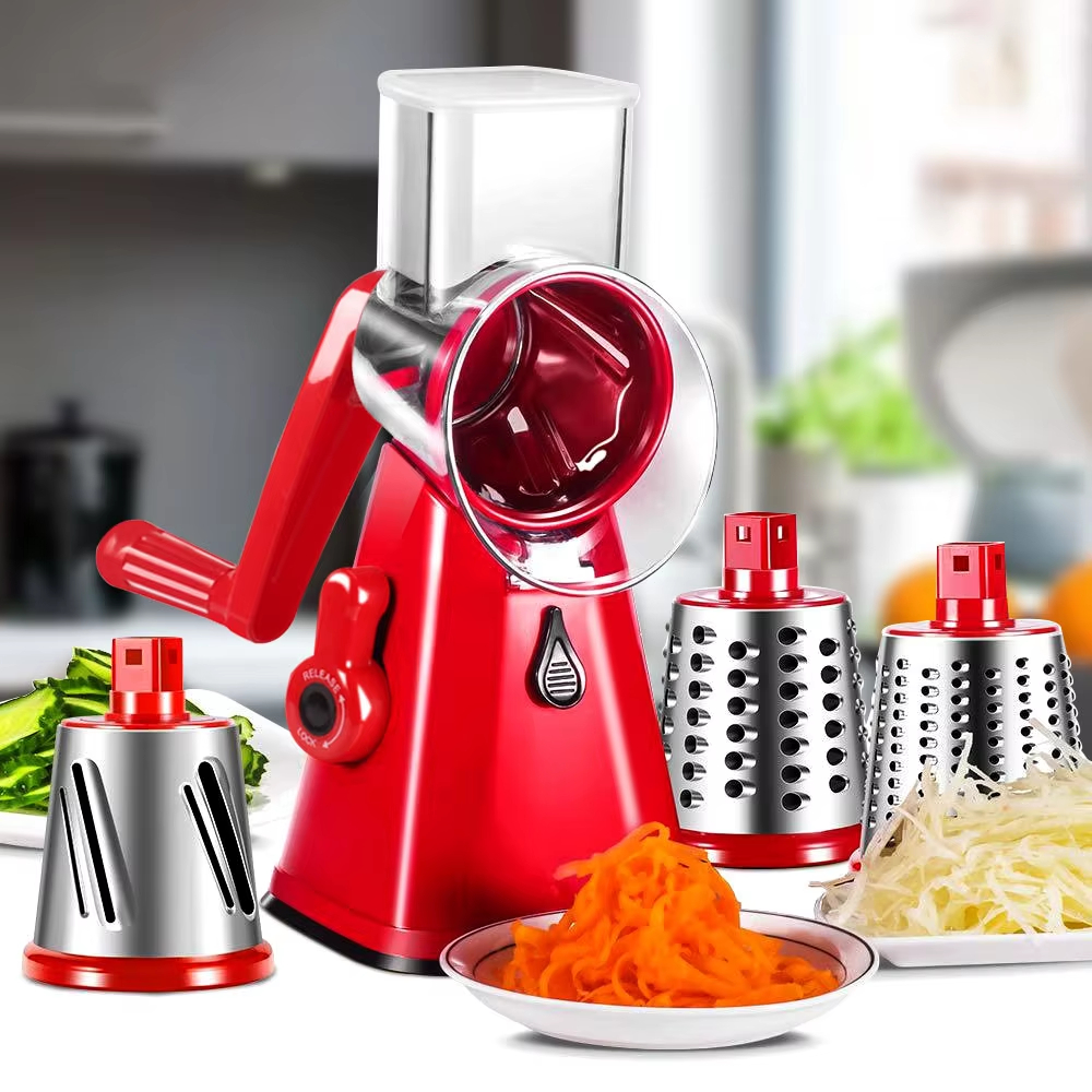 Vegetable Slicer Drum Multifunctional Garlic Potato Shredder Manual Kitchen Cheese Shredder Grater Kitchen Gadgets