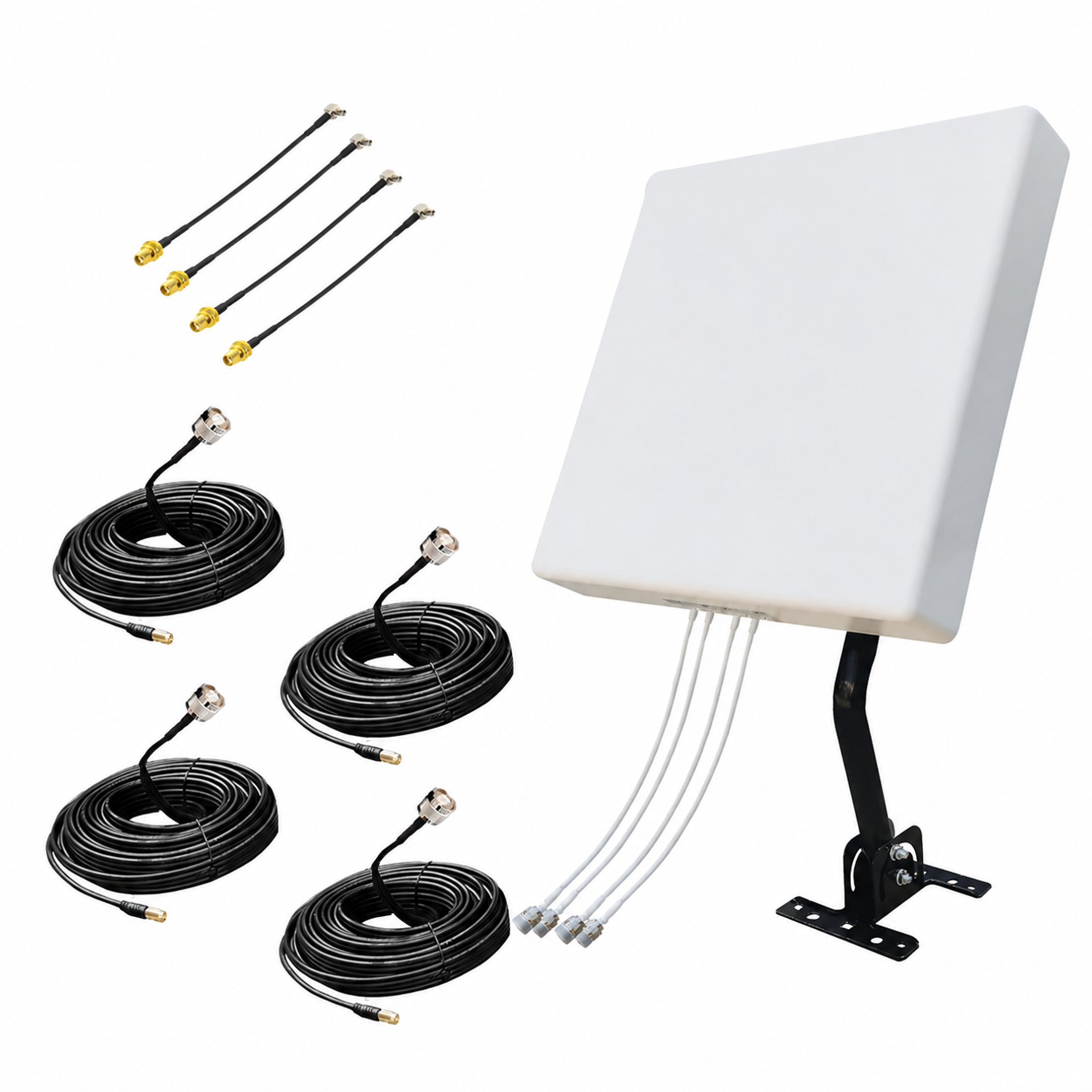 4G LTE 用屋外指向性 MIMO 4x4 パネル アンテナ キット