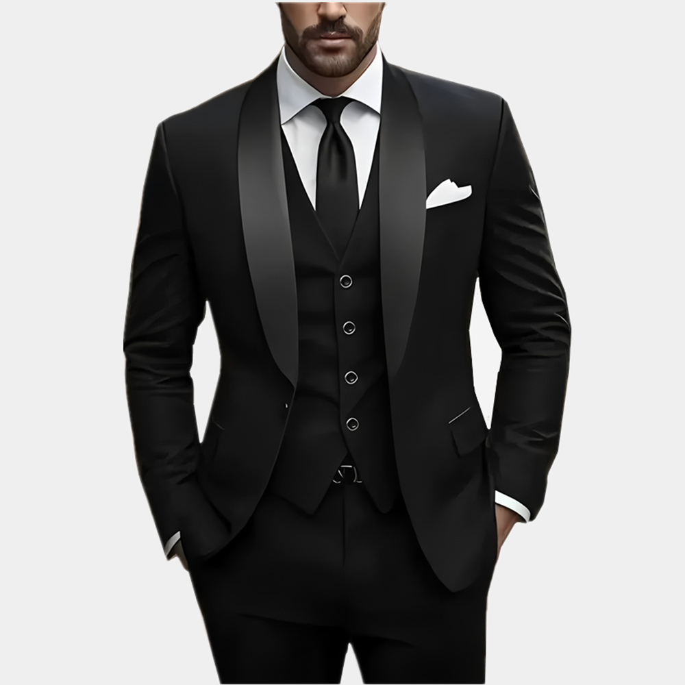 ジャケット ベスト パンツ ソリッドカラー メンズ フォーマル ビジネス オフィス スーツ 新郎 ウェディング ドレス パーティー ブレザー チョッキ ズボン タキシード