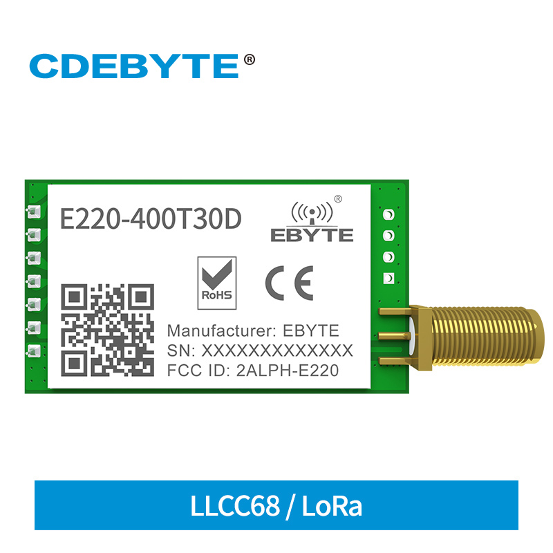 LLCC68 LoRa ワイヤレスモジュール 433MHz 470MHz 30dBm 長距離 10km RSSI CDEBYTE E220-400T30D SMA-K DIP UART トランスミッタ レシーバ
