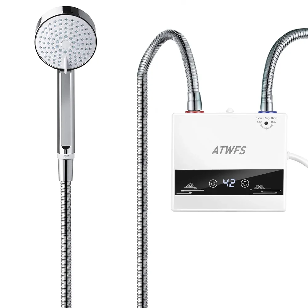 ATWFS インスタント給湯器 220V 4600 ワットポータブル電気ヒーター浴室温水シャワーと家庭のキッチン暖房用