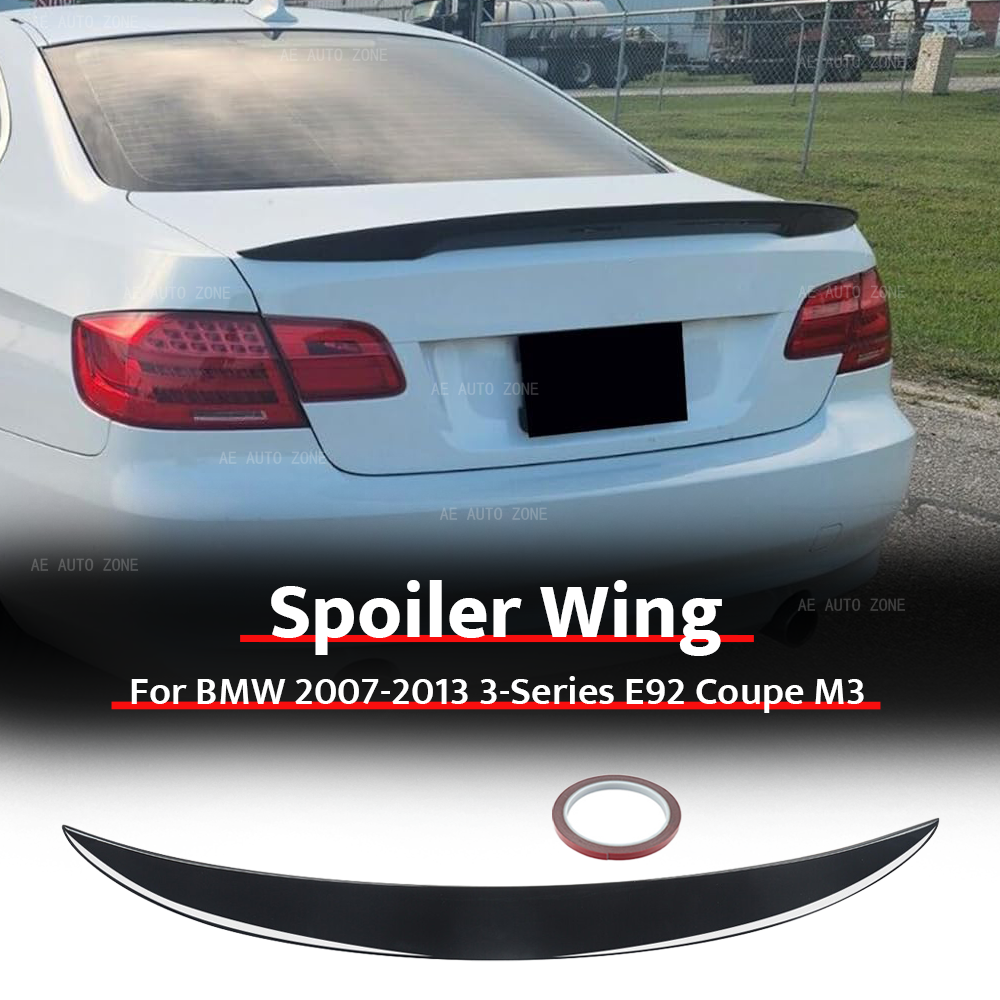 光沢のあるブラック MP スタイルリアスポイラーウイング BMW 2007-2013 3 シリーズ E92 クーペ M3 ブーツリップテールゲートウイング