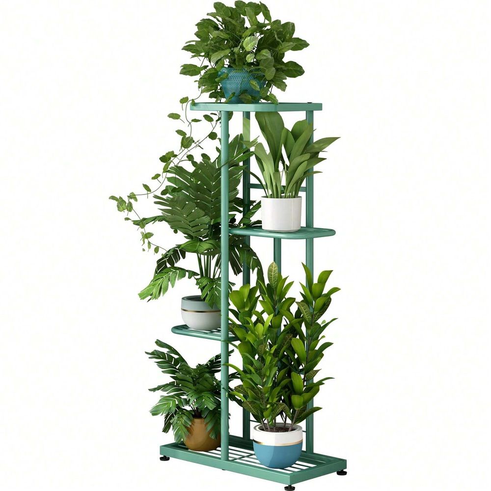 金属製植物スタンド、マルチ鉢植えフラワーポットホルダー、ガーデンパティオコーナー用屋内屋外ディスプレイ棚ユニット