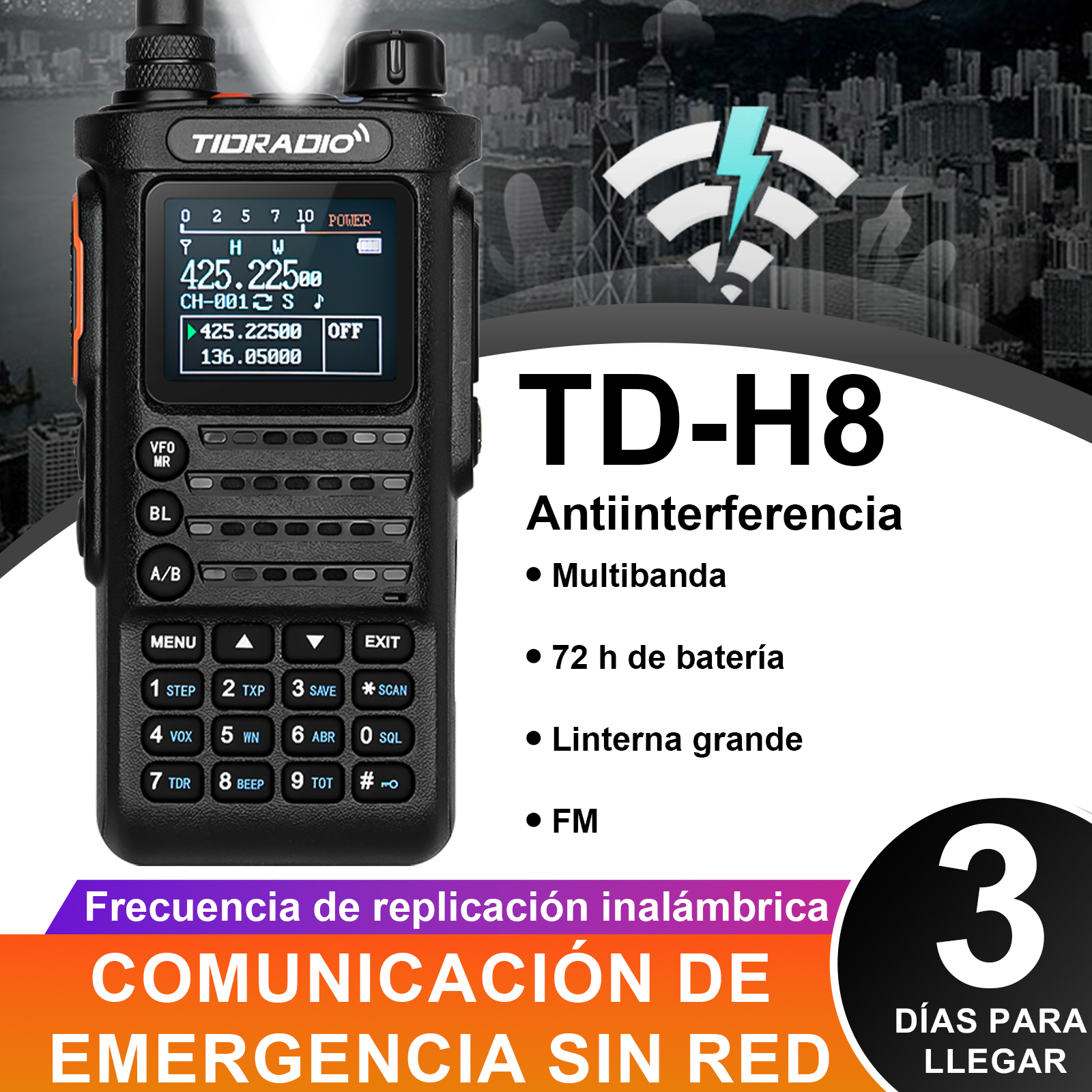 第 2 世代 TIDRADIO TD-H8 10 ワット職業トランシーバー長距離緊急ラジオポータブル双方向無線受信機検索リピータ