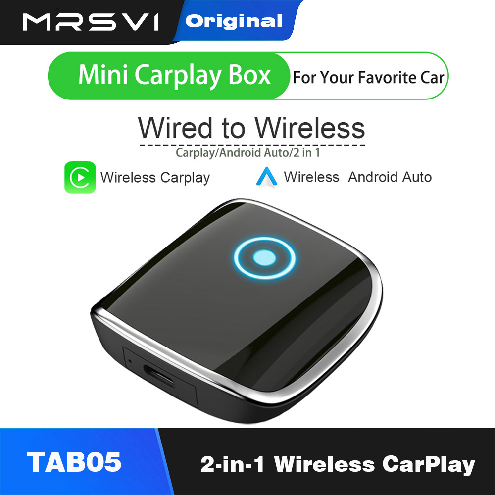 MRSVI ワイヤレス Carplay 車接続ボックス スマート ワイヤレス ボックス 2in1 プラグ アンド プレイ自動 Bluetooth 5.0 接続利便性