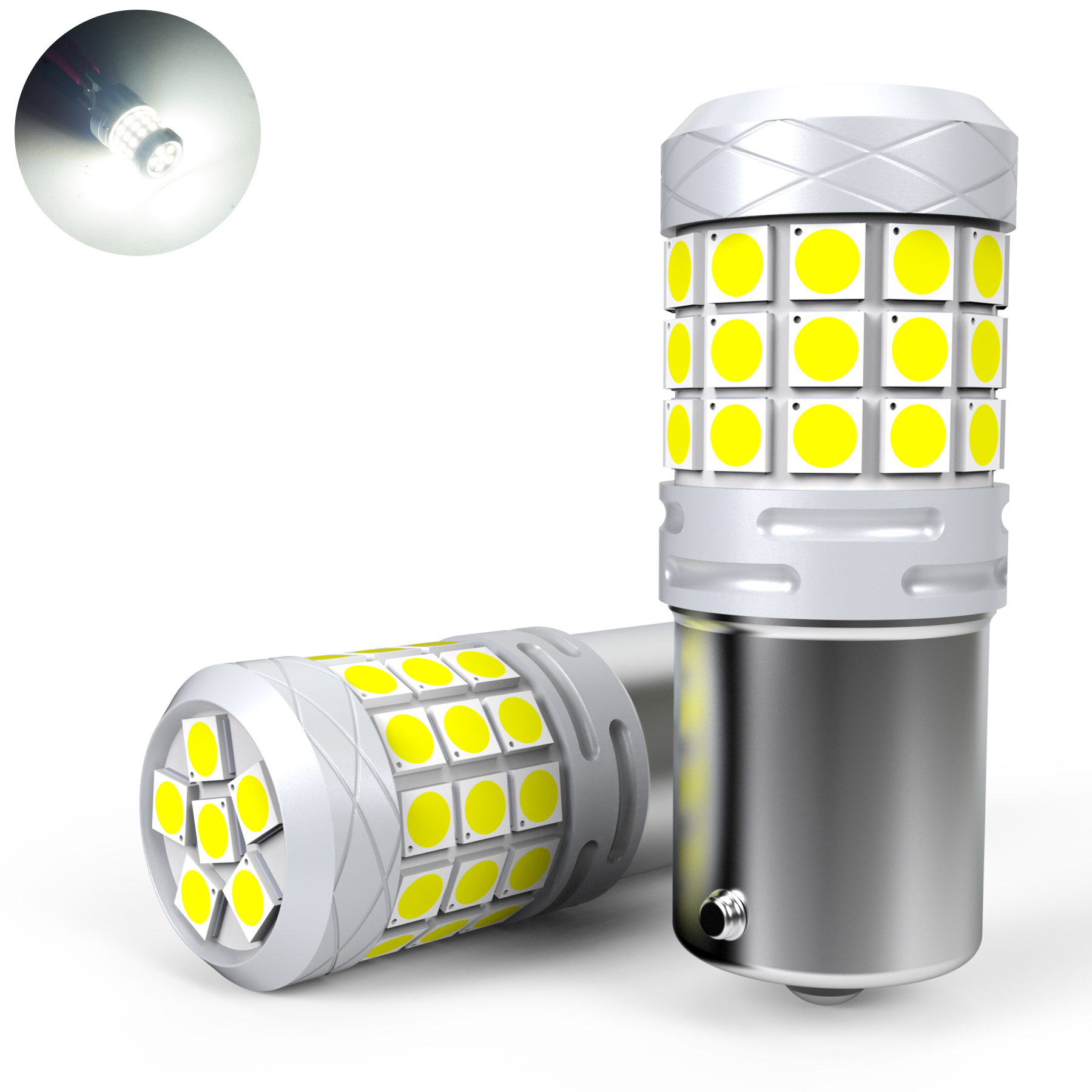 2x 1157 LED レッド Canbus BAY15D P21/5W 1156 P21W BA15S 7506 LED 電球超高輝度ホワイト車のブレーキライトリバースランプ DRL