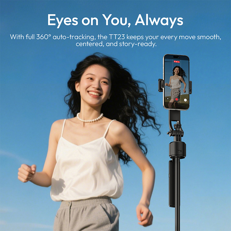 Ulanzi TT23 自動追跡自撮り棒三脚 旅行 Vlog ライブストリーミング ストリート写真ジェスチャー/Bluetooth リモコン用