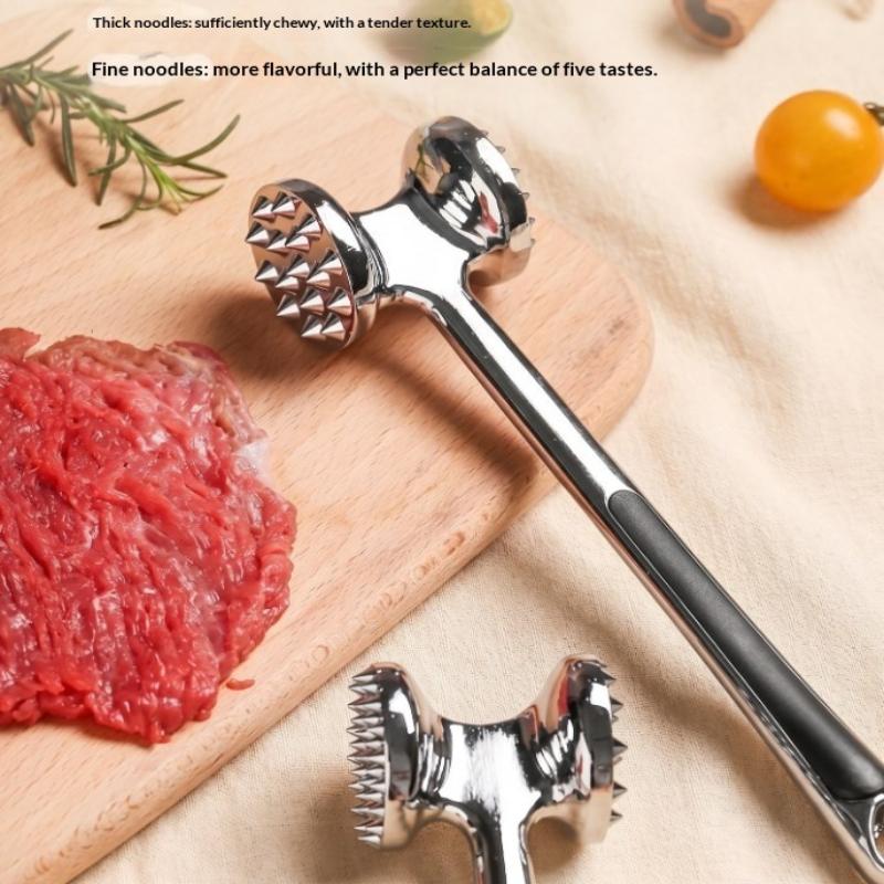 両面肉軟化ハンマーステンレス鋼肉マレット人間工学に基づいたハンドルキッチン調理用
