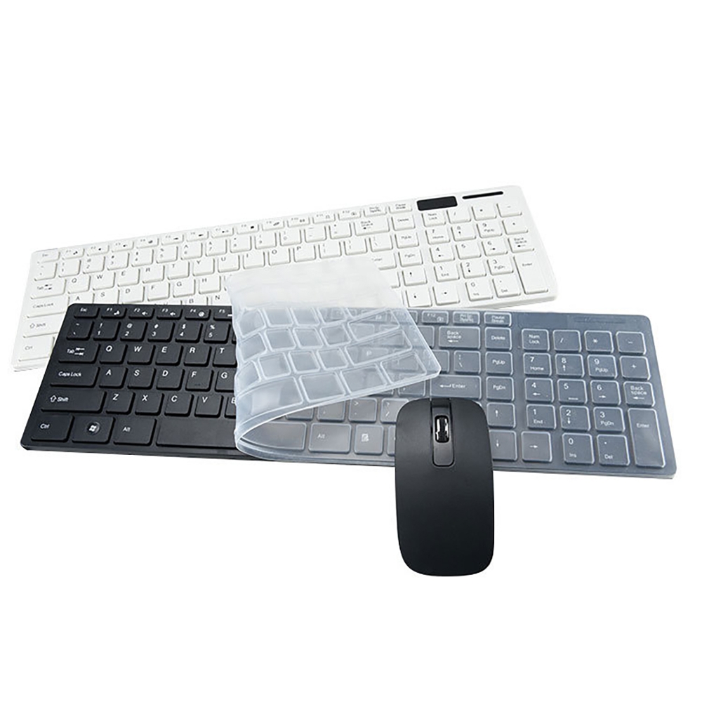 超薄型 2.4G ワイヤレス キーボード マウス セット キーボード フィルム コンピューター オフィス ゲーム サイレント キーボードとマウス (バッテリーなし)