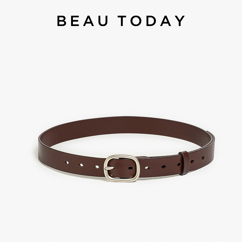 BEUTODAY ベルト女性牛革ゴールド針バックル亜鉛合金ジーンズパンツレディース多用途ウエストバンド手作り 91120