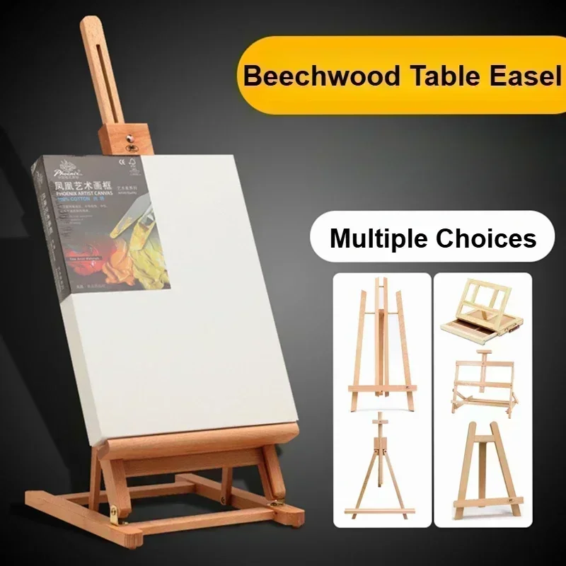 高品質の木製卓上イーゼル アーティストスタジオデスクトップ描画テーブル、ポータブル、絵画用調整可能なアートボード、ブナ材