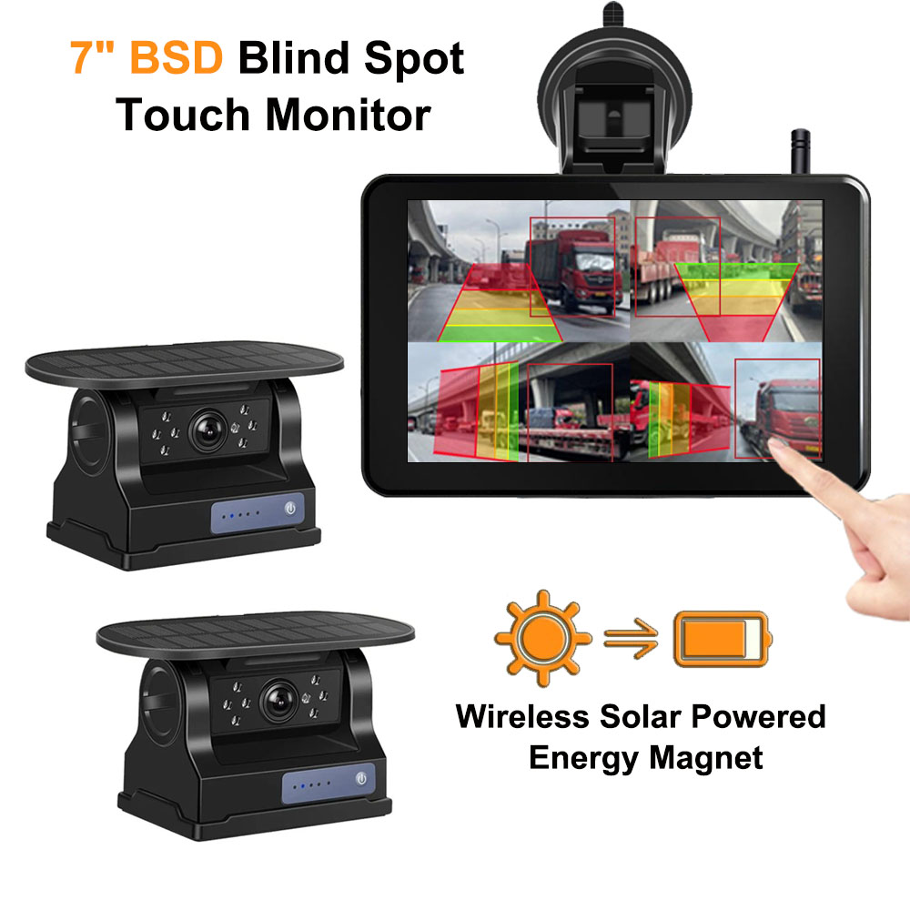 1/2x ワイヤレス太陽光発電エネルギーマグネットリバースバックアップカメラ BSD AHD 7 インチリアビュー DVR モニター付きキャンピングカートレーラー RV