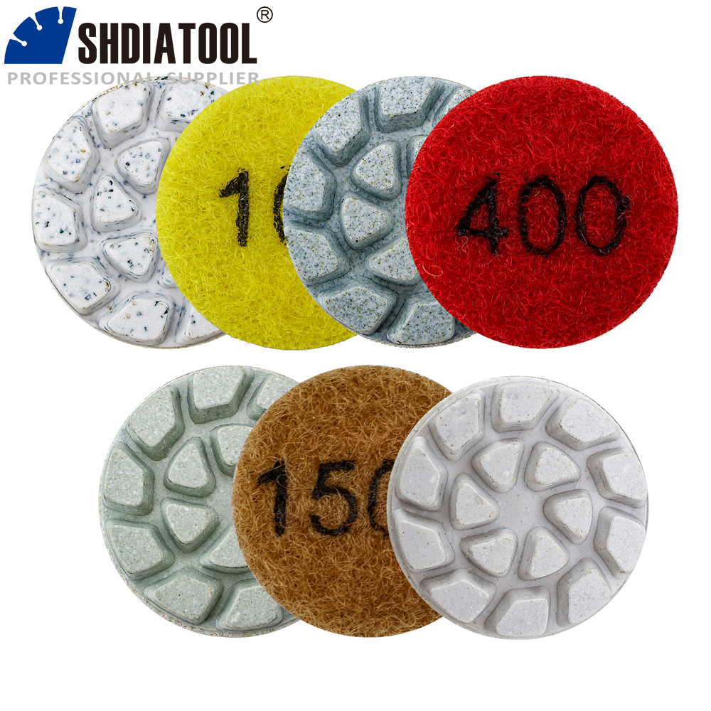 SHDIATOOL 7 個 Dia25mm ダイヤモンド研磨パッド花崗岩大理石用柔軟な樹脂サンディングディスク 1 インチミニストーンポリッシャーパッドセット