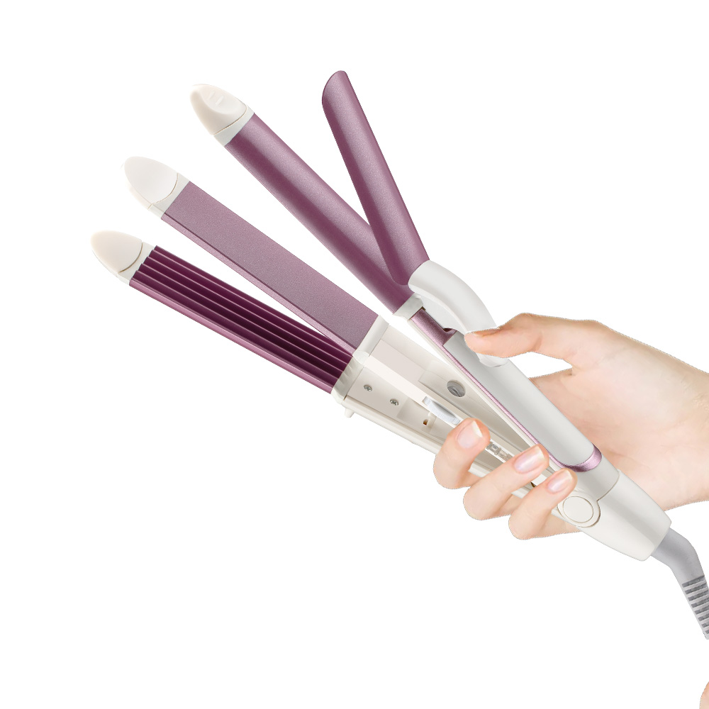 3 in 1 電気ヘアカーラーとストレートナーパーソナルヘアスタイリングツールウェーブトルマリンセラミックスタイラーヘアアイロン
