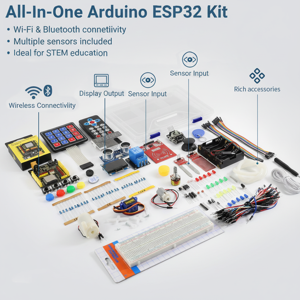 経済的な完全な ESP32 IOT プロジェクト Arduino ESP32 IDE プログラミング用電子工学学習キット 50 豊富なコンポーネント