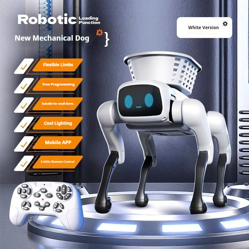 2026 新しい Ai インテリジェントスマートロボット犬リモートコントロールおもちゃプログラマブルローディングバスケット付き男の子の誕生日フェスティバルギフト