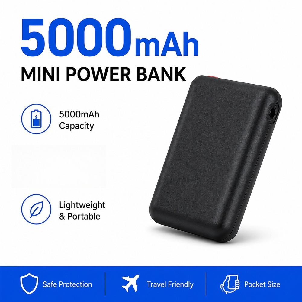 ミニ 5000mAh パワーバンク/ポータブル外部バッテリーパック USB 充電器は、携帯電話、旅行用バックアップバッテリーの充電に適しています。