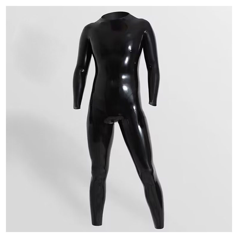 セクシーな熱い販売天然ラテックスキャットスーツ男性と女性のためのタイツカスタマイズされたラバーフェチラテックスキャットスーツフルボディ
