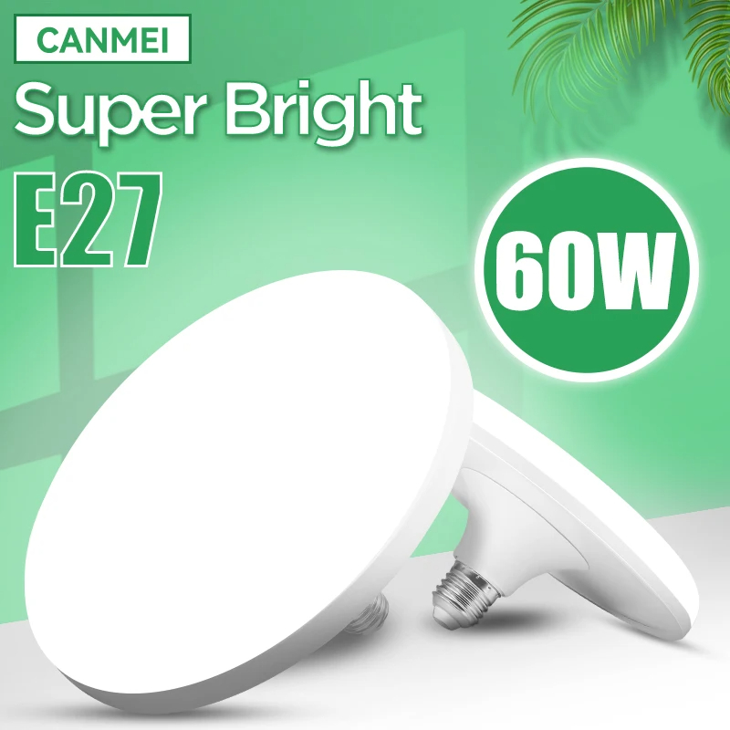 超高輝度 LED 電球 220V 天井ランプ E27 ガレージライトリビングルーム屋内キッチン照明 UFO 形状 Led 電球 60 ワット