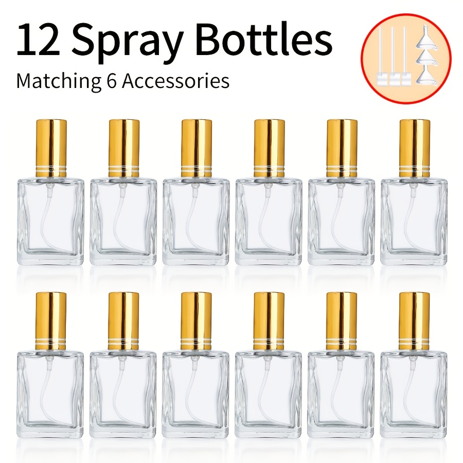 12 個 6 アクセサリ 15 ml 透明香水 15 ml スプレーボトル、12 ボトル、3 つの漏斗、3 つのサブパッケージアーティファクトを含む
