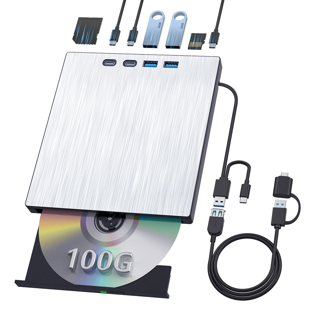 外部ブルーレイドライブ ポータブル 3D ブルーレイバーナー USB3.0 サポート M-DISC 100G ディスク読み取り/書き込みドライブリーダー Windows Mac OS 用