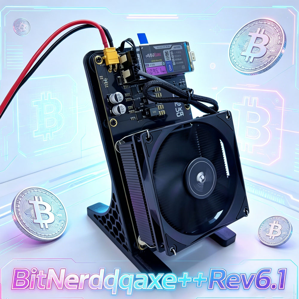 新しい到着 BitNerdQaxe 6TH/s 100 ワットビットコインマイナー 4 個 BM1370 Asic チップソロ BTC マイナー PSU Btc マイニングマシン