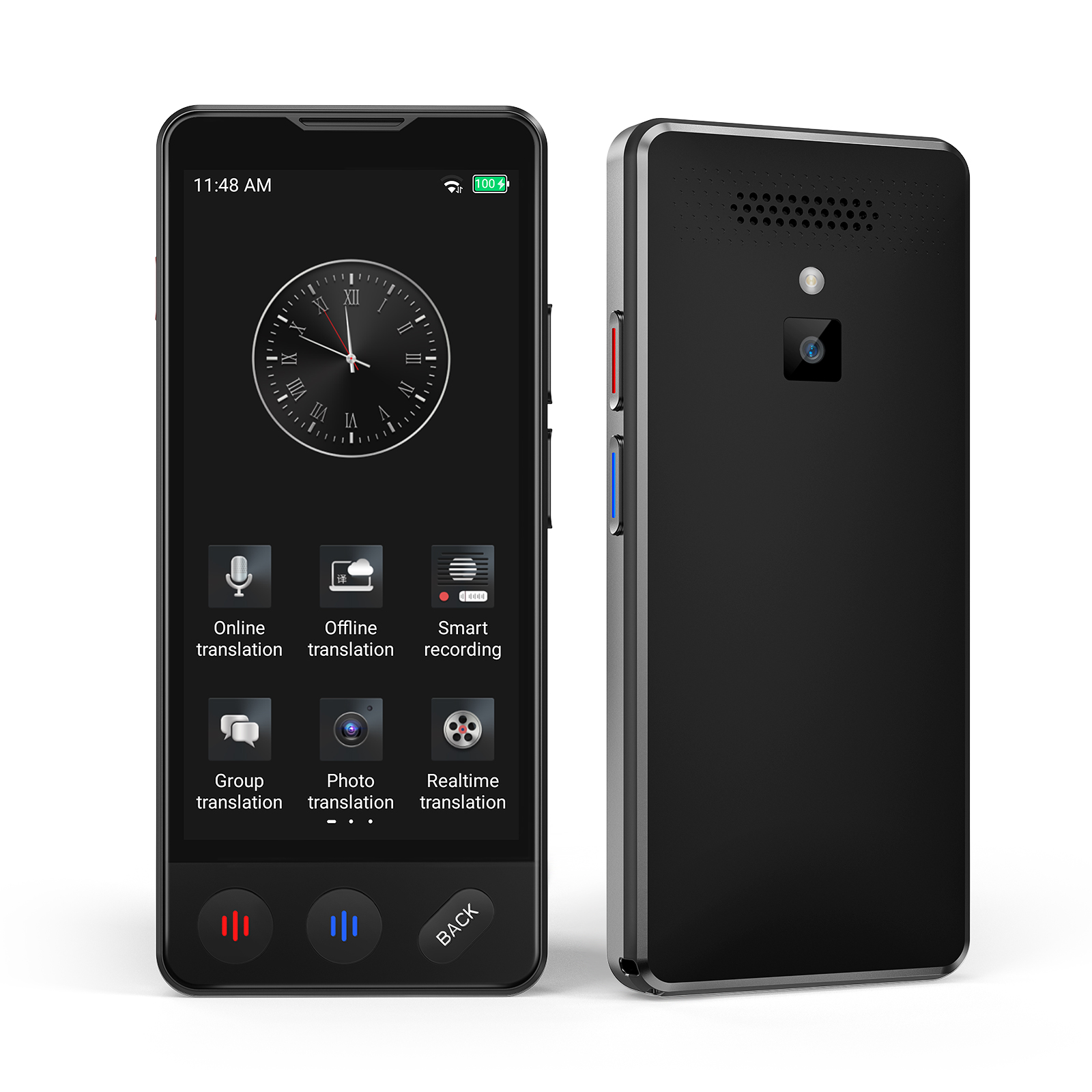 VORMOR A20 AI 言語翻訳デバイス 150 言語インスタント双方向翻訳機 ChatGPT/オフライン/録音/写真翻訳付き