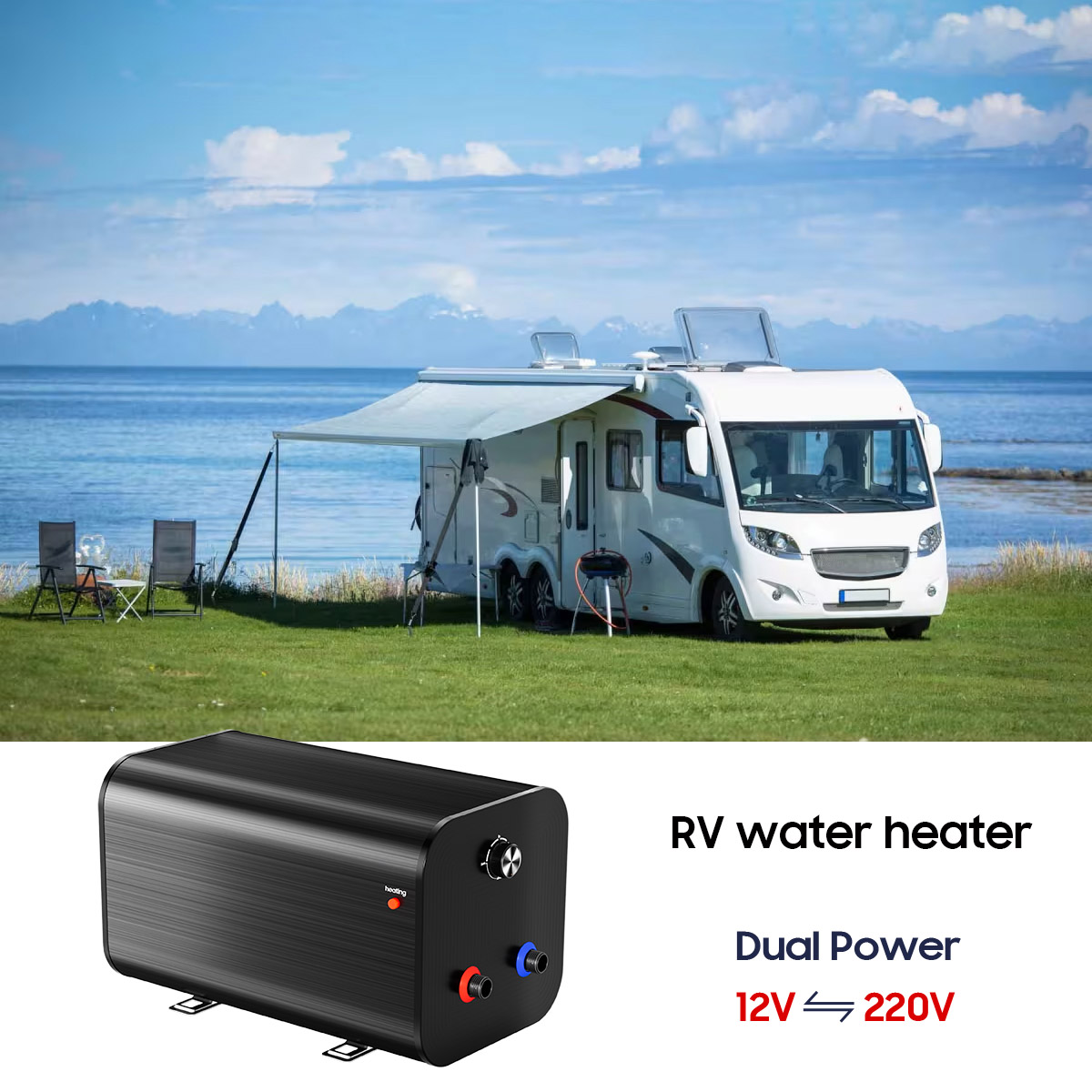 小型 10L 15L 20L 30L 12V 24V 48V 12 220 V DC マリンカー水ボイラー貯蔵電気温水器 RV キャンピングカー用