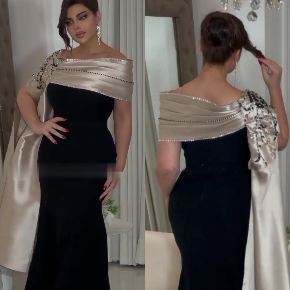 Customized Elegant Off-the-shoulder Mermaid Sweep/Brush Evening Dresses Sequin Rhinestone S Formal Occasion Gown فساتين نسائيه س