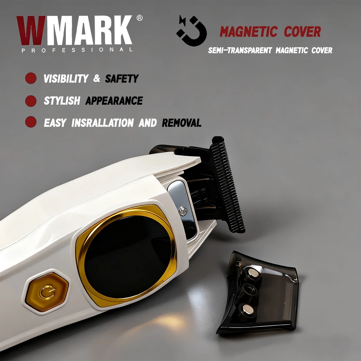 WMARK ヘアトリマープロフェッショナルバリカン調整可能な散髪機コードレス理容室 DLC 刃 LED トリマー男性用 NG-8204