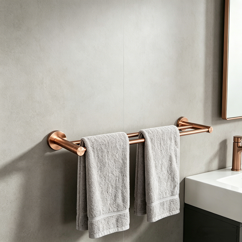 ローズゴールドのバスルーム壁掛け収納ラックスタンド、タオルラックホルダー、単柱トイレ、トイレ収納ラック