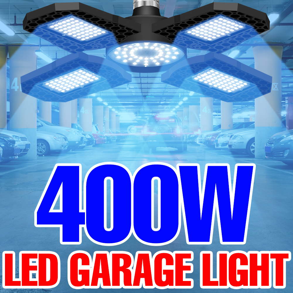LED ガレージランプ 220V 投光器 E27 電球 200W 300W 400W 産業用照明折りたたみ倉庫ランパラジムシーリングライト