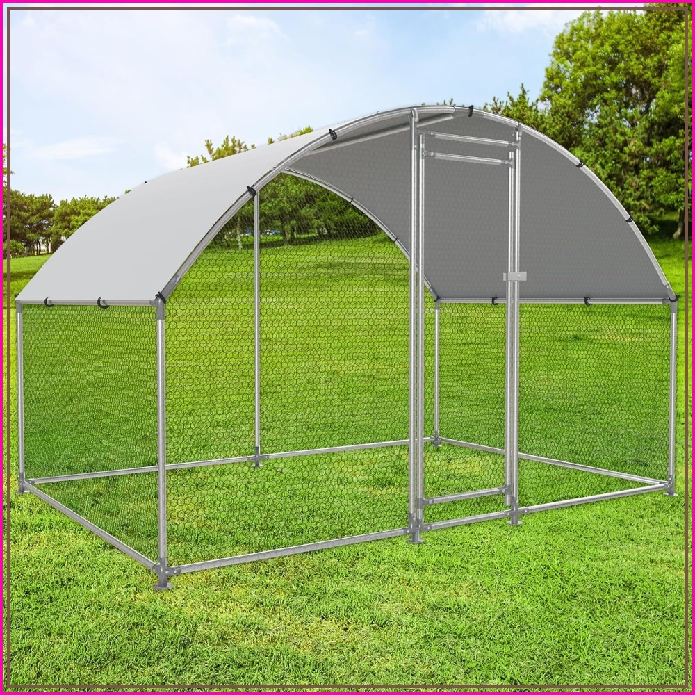 大型金属鶏小屋ウォークイン家禽ケージ 防水 UV カバー付き アヒル ウサギ 猫ハウス 屋外走行