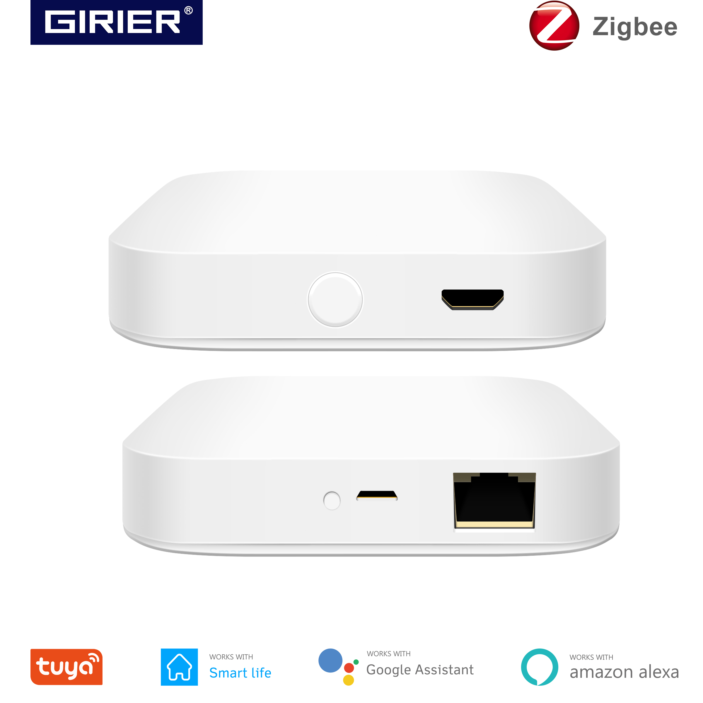Tuya ZigBee 3.0 スマート ハブ、アプリ音声リモコン用ワイヤレス/有線ゲートウェイ ブリッジ、Alexa Google Home アシスタントと連携
