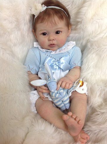 NPK 20インチ 塗装済み完成品 リボーンドール レイヴン リアルなソフトタッチ 女の赤ちゃん人形 3D 皮膚に見える静脈 根毛付き
