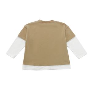 最新商品：子供用女の子向けパッチワーク長袖Tシャツセット、かわいいベビー用トップス。