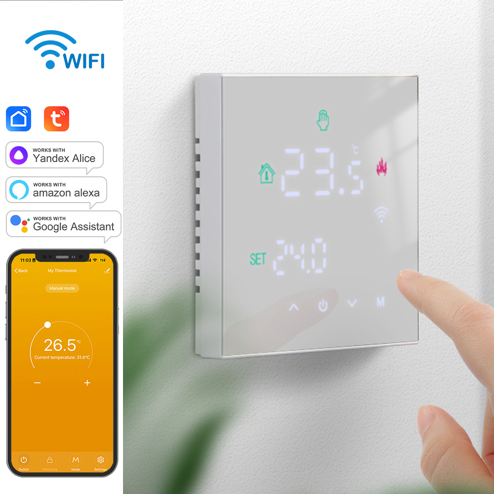 Tuya Thermostat WiFi Gas Boiler Warm Floor Heating Temperature Controller Smart Thermoregulator Work With Alice Alexa GoogleHome