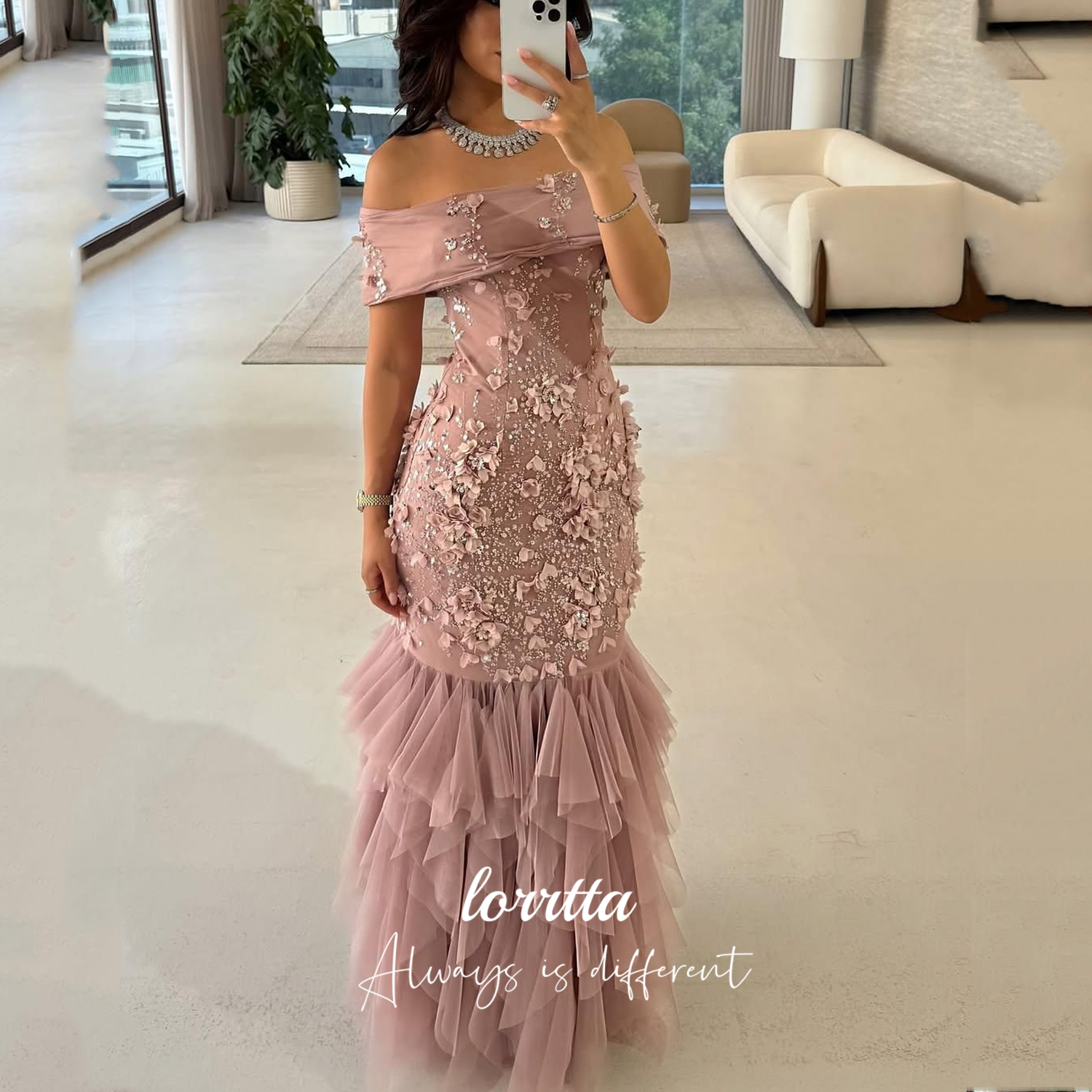 Lorrtta カスタマイズされたプロムドレスパーティードレス結婚式のゲストドレス女性エレガントなレディースドレス特別な日のイブニング