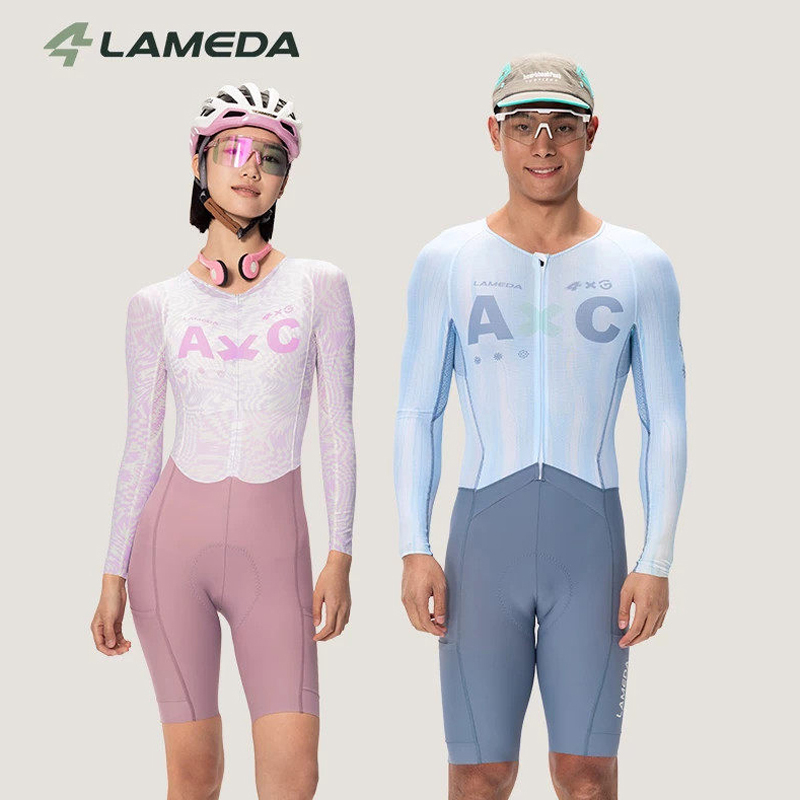 LAMEDA 新ジャンプスーツ長袖サイクリングジャージ男性女性速乾性春夏プロフェッショナル高弾性通気性スーツ