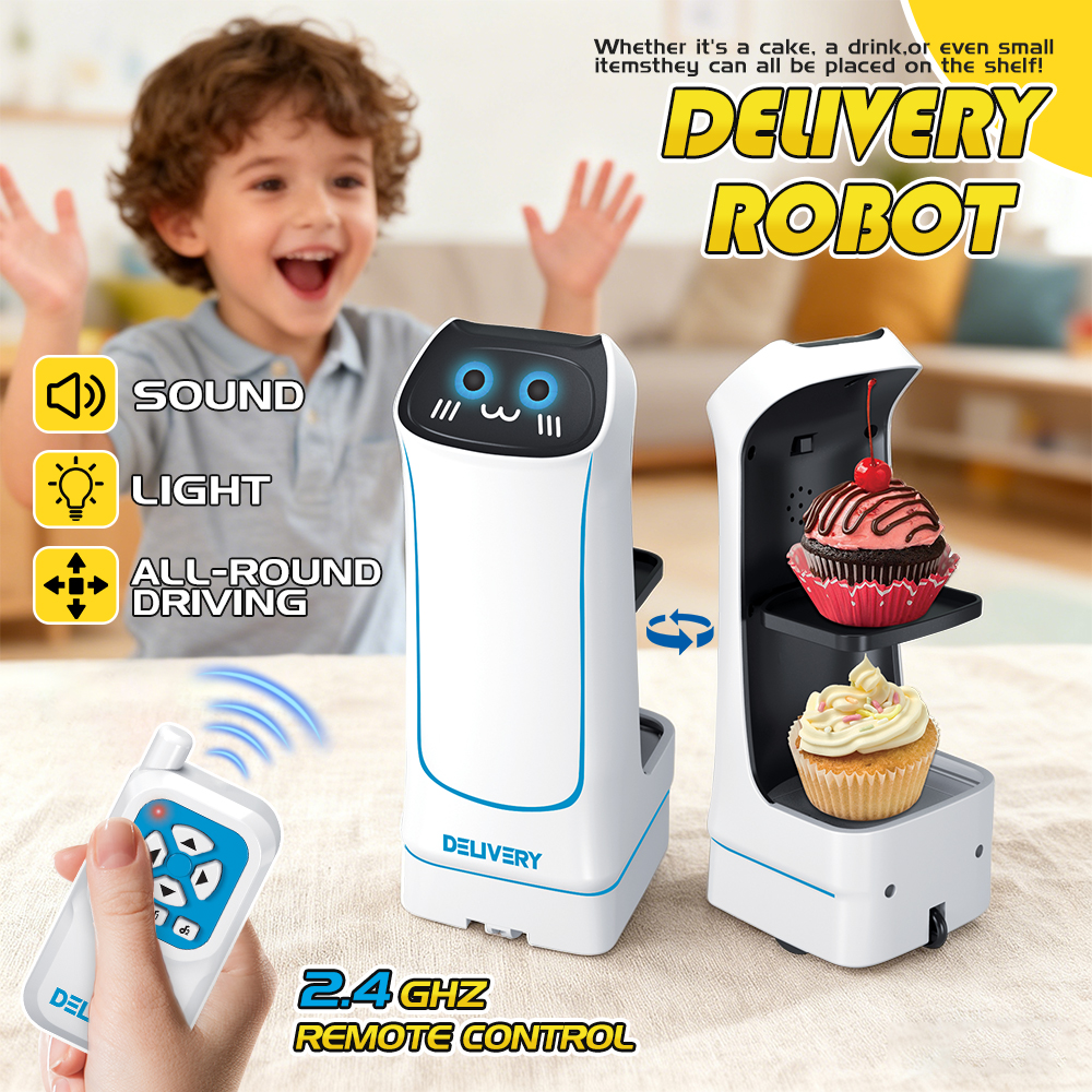 ライト付き 2.4 グラム RC 食品配達ロボットおもちゃ