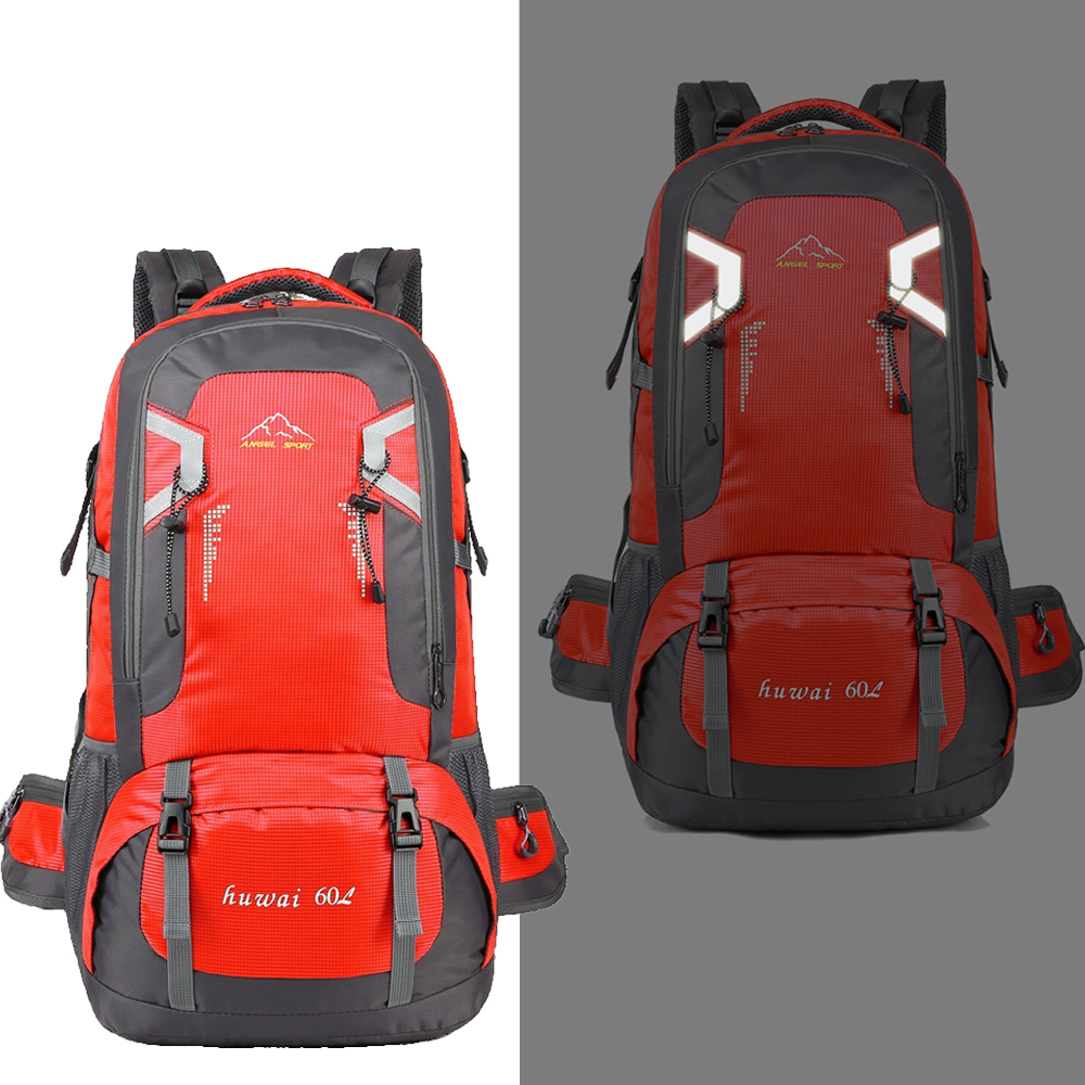 60L 旅行 MOLLE バックパックキャンプ大型ハイキングバッグリュックサックナイロン防水アウトドアスポーツクライミング登山バッグ荷物