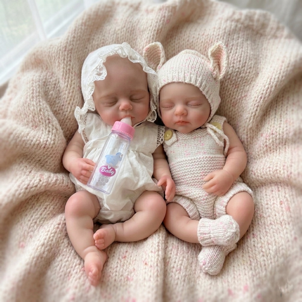 OtardDolls--1 ピース/33 センチメートル目を閉じたフルソリッドベベリボーンデシリコーン女の子人形開いた口ソフト防水新生児人形