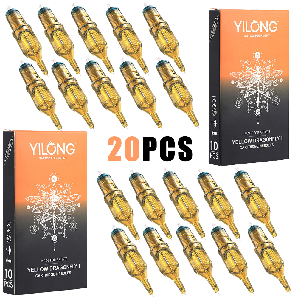 20 個 YILONG カートリッジタトゥーニードル RL タトゥーニードルアートメイクタトゥーツールカートリッジタトゥーマシンペン用