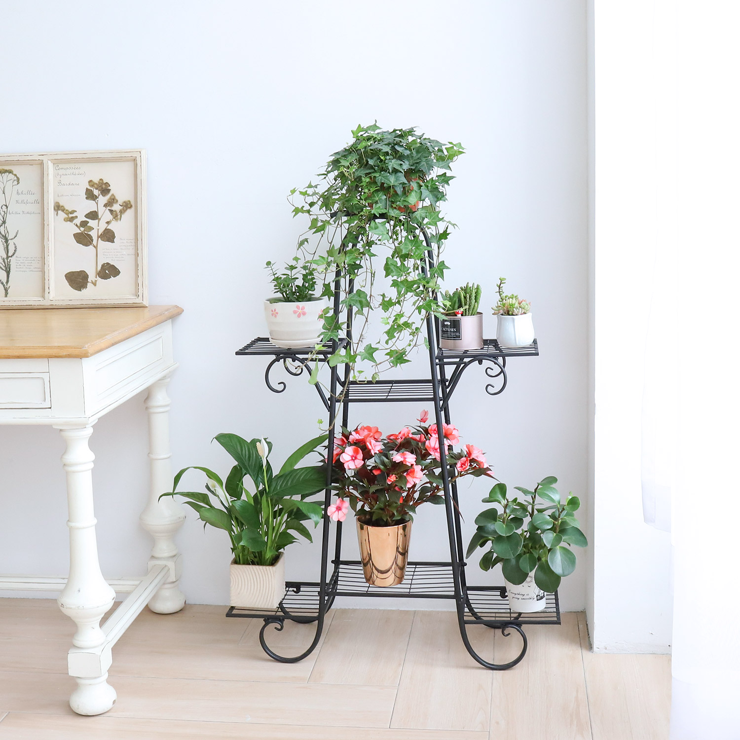 大 7 段植物スタンド屋内金属植物棚スタンド屋外多層鉢植えプランターディスプレイラックパティオガーデン