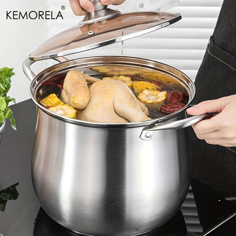 1Pc ステンレス鋼のスープポット大容量家庭用麺調理鍋シチューチキンスープ電磁調理器ガスストーブユニバーサル