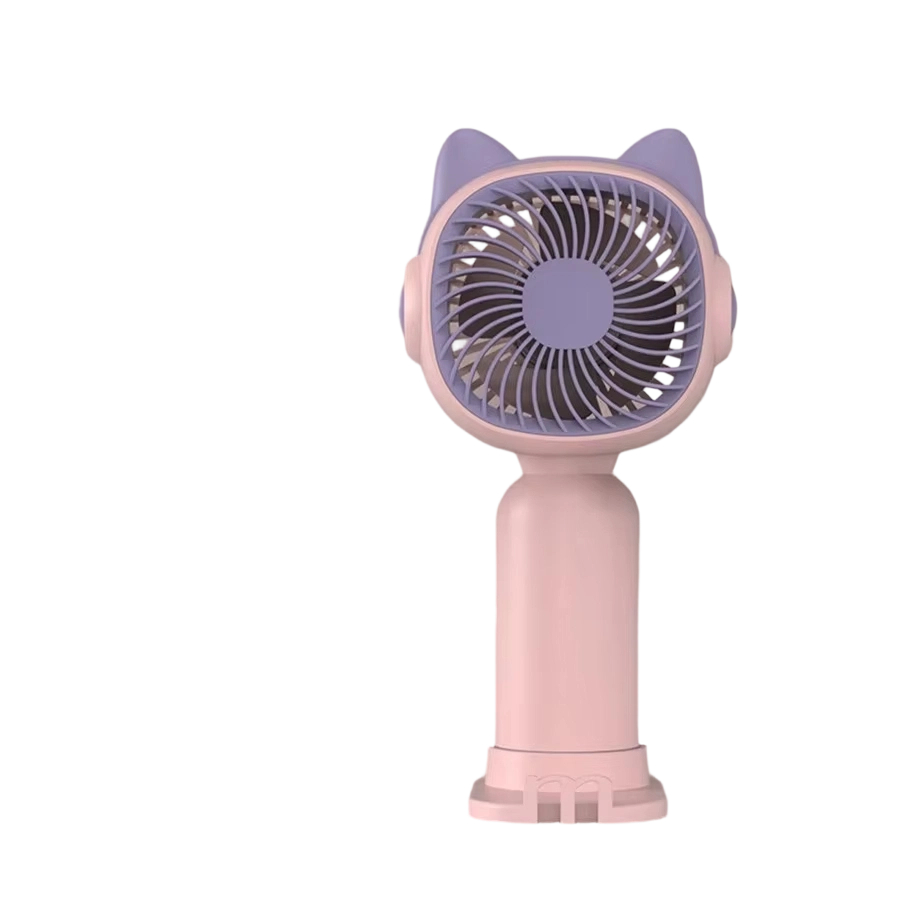 USB 充電式ミニファン漫画ハンドヘルドファンかわいい猫耳ポータブルパーソナルファン電話スタンド多機能デスクトップ屋外