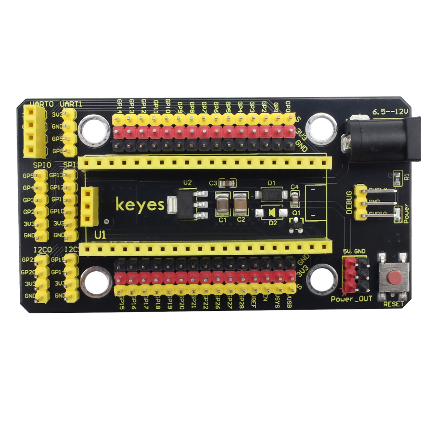 Keyestudio Raspberry Pi Pico IOシールド拡張ボード（Raspberry Pi Pico開発ボード用DIYキット、電子工作プロジェクト向け）