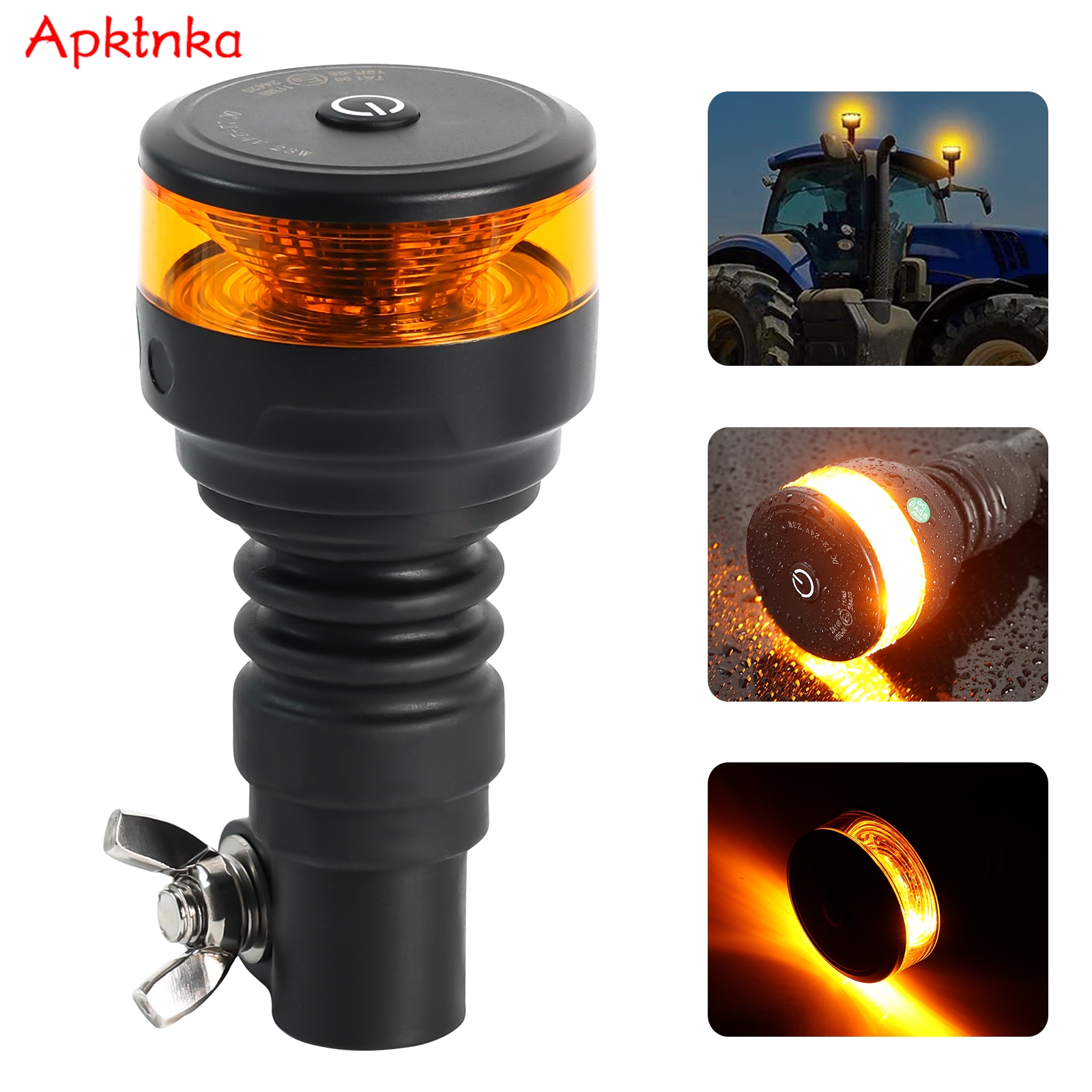 Roof Beacon Yellow Strobe Lights 12V 24V Orange Rotating with 7 Modes for Car Truck UTV SUV Tractor Forklift Golf Cart Trailer