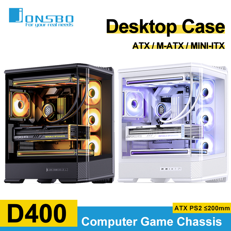 Jonsbo D400 ATX シービュー ルーム ケース M-ATX MINI-ITX デスクトップ オフィス シャーシ サポート電源 ATX PS2 10 ファン スロット PC ケース