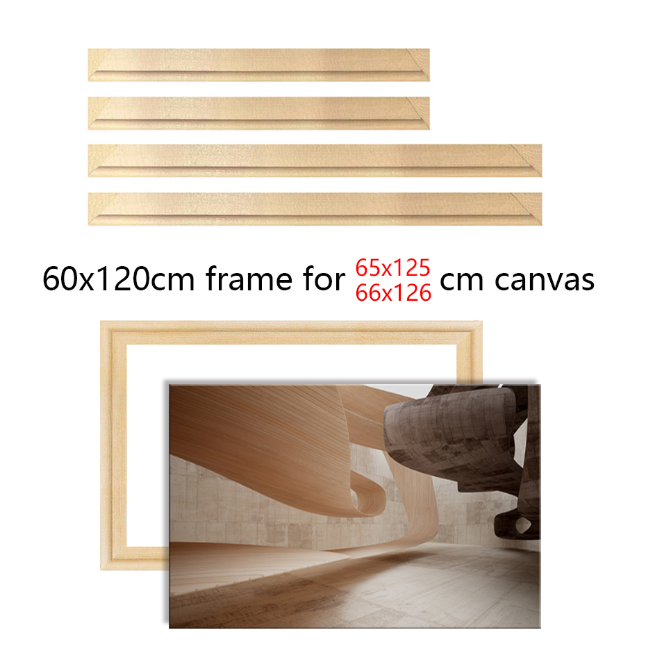 60 × 120 センチメートル木製フレーム 65 × 125 センチメートル額縁用ウォールアートキャンバスフレームダイヤモンド絵画大サイズの写真ポスター壁フレーム